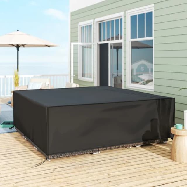 Outsunny Large Garden Set Square Cover Outdoor Furniture Waterproof Resist Fade TJ Hughes 5063603023383