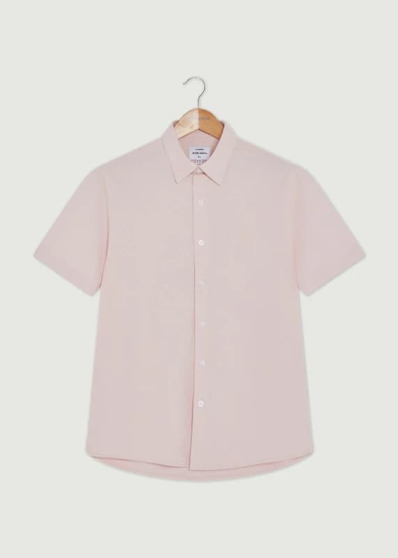 Peter Werth Mens Church SS Shirt in Pink Size: Small Pink Male S