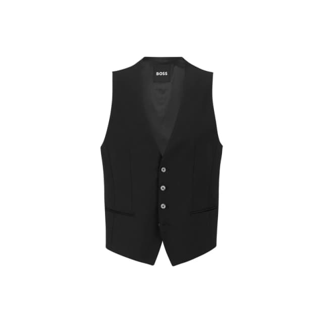 Boss Mens HBB Jasper Slim-fit Waistcoat Black 001 male 34 (44)