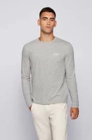Hugo Boss Athleisure Curved Logo T-Shirt Open Grey Size S Men