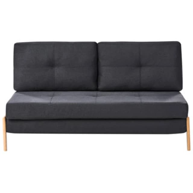 Beliani Sofa Bed 2 Seater Edland Fabric Black