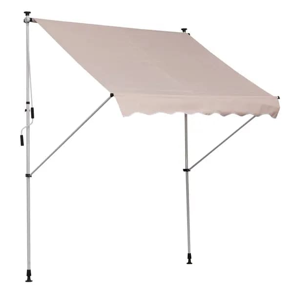 Outsunny 2x1.5m Manual Retractable Patio Awning Floor- to-ceiling Shade Beige TJ Hughes 5056029886175