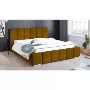 Lemela Bed Small Double Plush Velvet Mustard