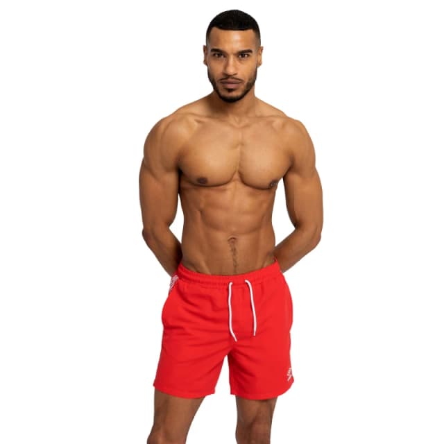Umbro Umbro Men Taped Swim Shorts in Scarlet Size: Small Scarlet S Male 5063107693761