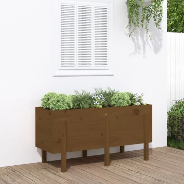 vidaXL Garden Raised Bed Brown 121x50x57cm Solid Wood Pine, Brown 825229