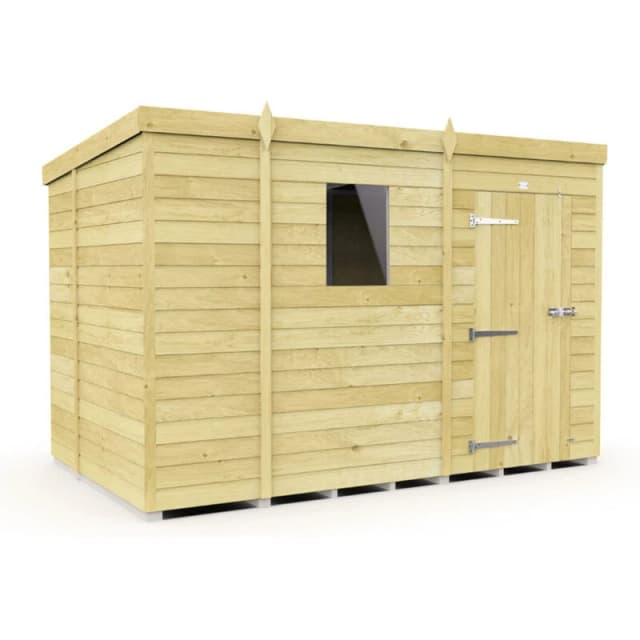 Flat Pack Sheds DIY Sheds 9 x 6 Pent Shed, Brown 9X6PFF