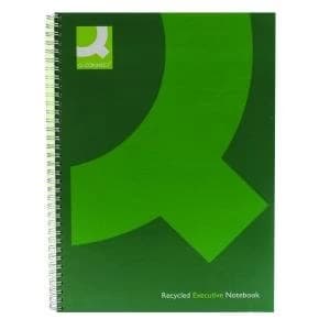Q-Connect Recycled Wirebound Notebook A4 Green Pack of 3 KF03731