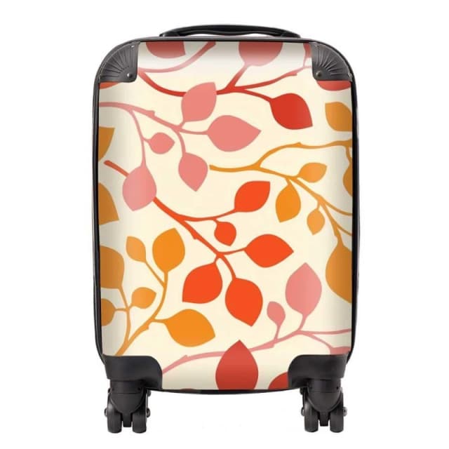 Warren Reed - Designer Colorful Autumn Leaves Suitcase in Red Size: Large Red Unisex Large