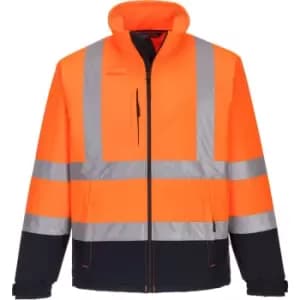 Portwest Fleece Lined Class 3 Hi Vis Jacket Orange / Navy 2XL