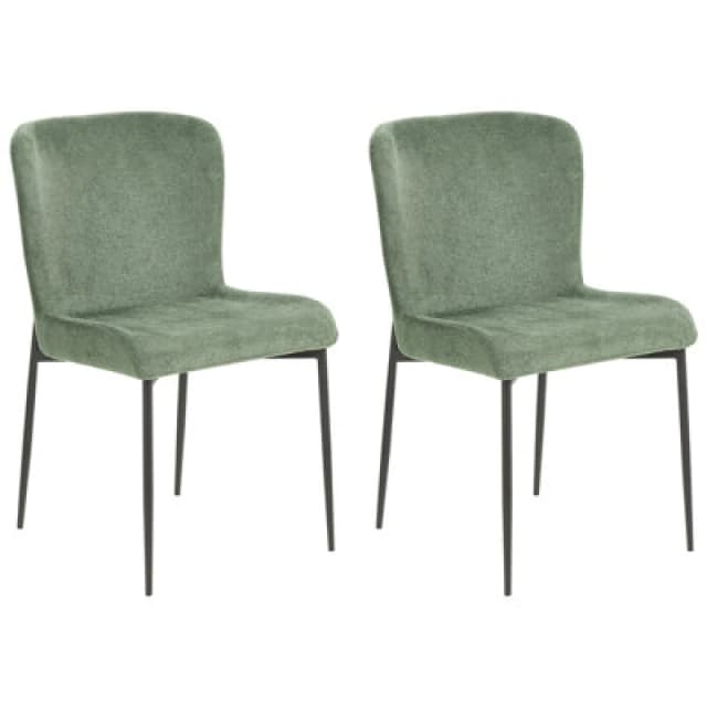 Beliani Set Of 2 Dining Chairs Ada Dark Green