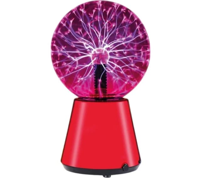 MENKIND Colour Changing Futuristic Plasma Ball - Clear & Red 5056327921806
