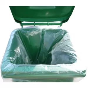2Work Clear Wheelie Bin Liner Pack of 100 KF73374