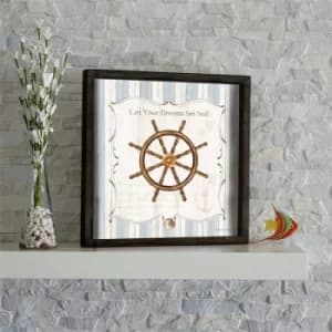 KZM573 Brown Blue White Decorative Framed MDF Painting