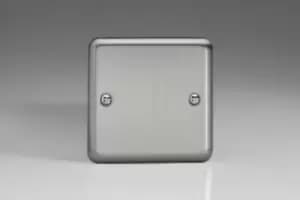 Varilight Classic Single Blank Plate with Black Inserts (Single XSSB) - Matt Chrome - XSSB