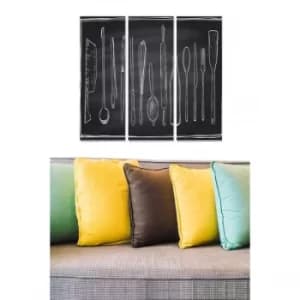 MDF206303467 Multicolor Decorative MDF Painting (3 Pieces)