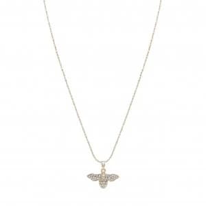 Lipsy Rose Gold Plated Crystal Bee Pendant Necklace