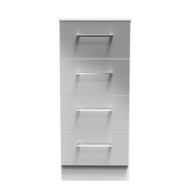 Ready Assembled 2 U Gloucester 4 Drawer Tall Bedside (Ready Assembled) in Mid Grey Mid Grey Unisex