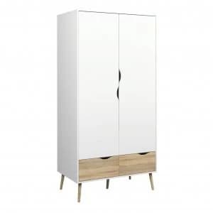 Viken 2 Door 2 Drawer Wardrobe - White and Oak