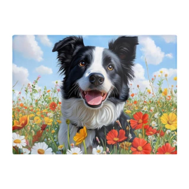 Warren Reed Designer Border Collie Enjoying A Summer Meadow Chopping Board