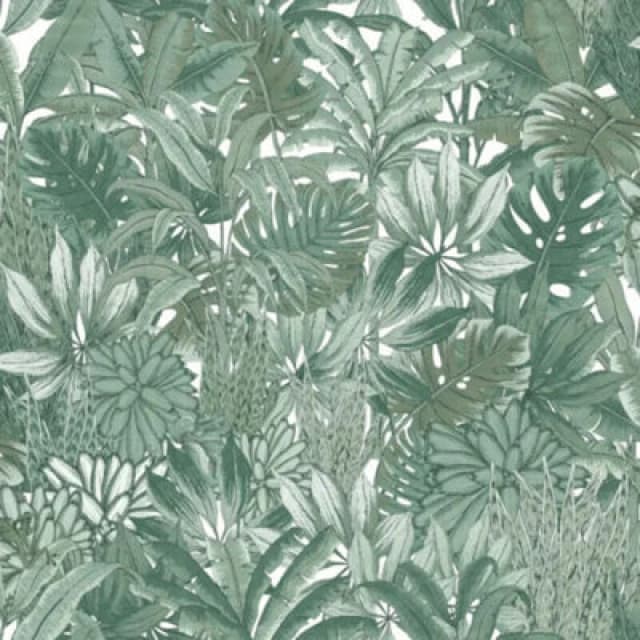 Muriva Lush Forest Green And White Metallic Floral Wallpaper 205502