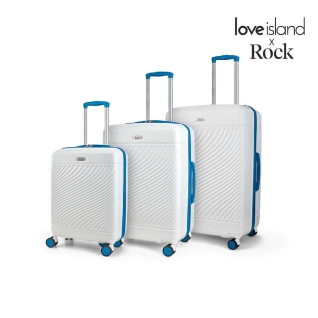 Rock Rock Love Island Large Suitcase White/Blue - Rock - Size: Large White/Blue Large UH37402