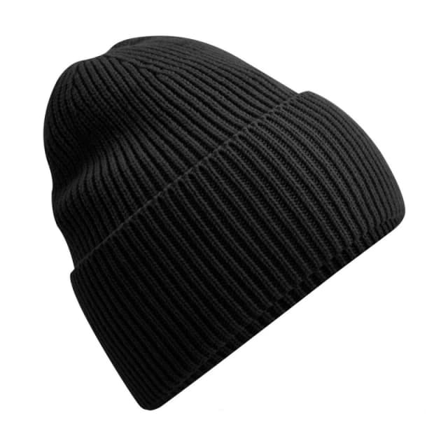 Beechfield Beechfield Men Cuffed Oversized Beanie in Black One Size Male 5063238184619