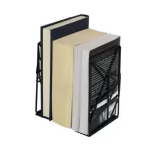 Geometric Bookends Heavy Duty Non-Slip Black M&W