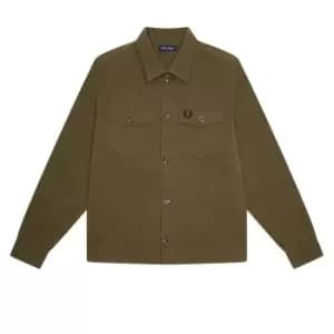 Fred Perry Twill Overshirt Mens - Green