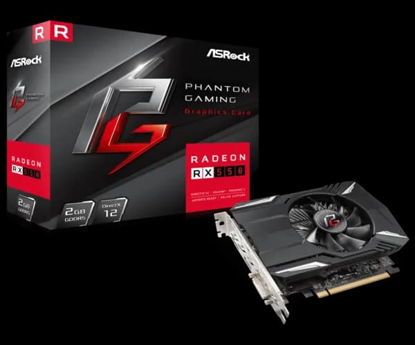 Asrock Radeon RX550 Low Profile 4GB DDR5 Graphics Card - 90-GA07ZZ-00UANF