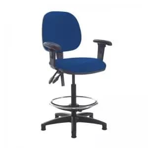 Jota draughtsmans chair with adjustable arms - Curacao Blue
