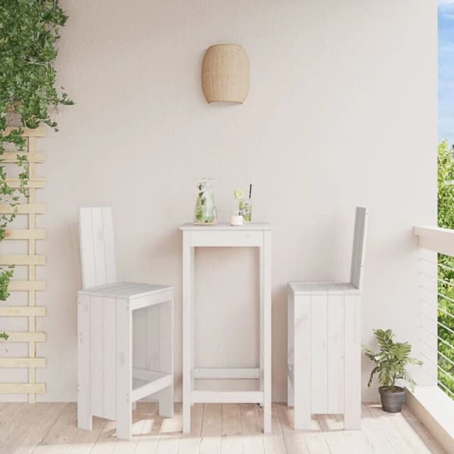 vidaXL Bar Stools 2 pcs White 40x42x120cm Solid Wood Pine, White 825353