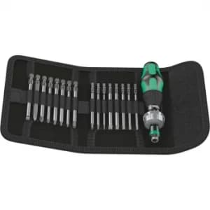 Wera 17 Piece Kraftform Kompakt 60 RA Ratchet Screwdriver Set Imperial