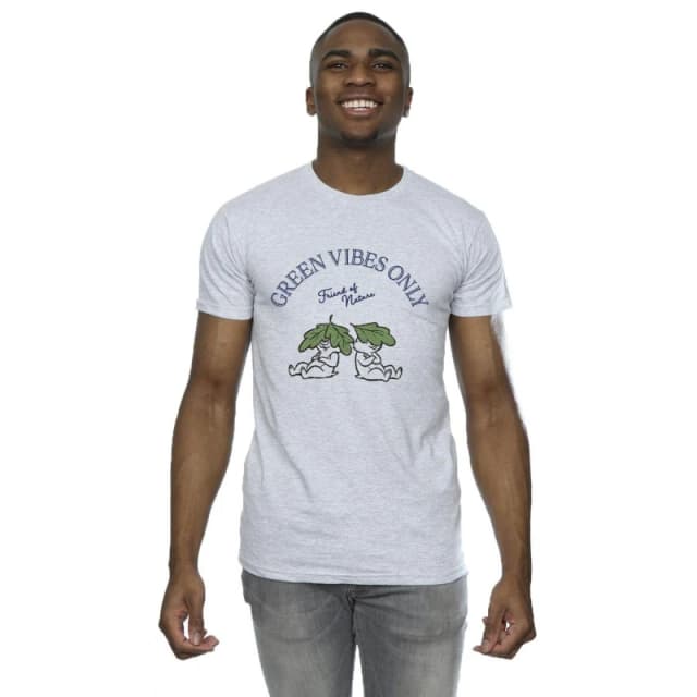 Disney Men Chip 'n Dale Green Vibes Only T-Shirt in Grey Size: Small Grey S Male 5063283651593