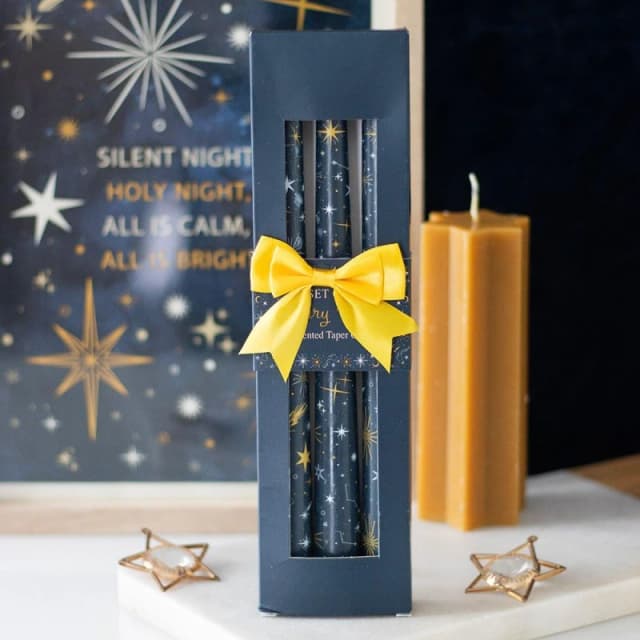 Something Different Set of 3 Starry Night Taper Candles Blue unisex One Size