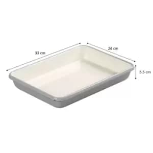 Tala Originals Enamelled Roaster 33X24X5Cm - Grey & Ivory