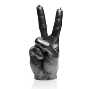 Hand Peace Sign Candle – Steel