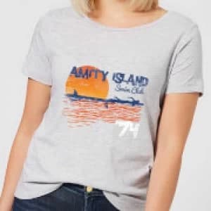 Jaws Amity Swim Club Womens T-Shirt - Grey - 3XL