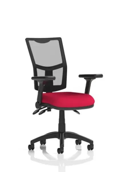 Eclipse Eclipse Plus III Lever Task Operator Chair Mesh Back With Bespoke Colour Seat In Bergamot Cherry With Height Adjustable And Folding Arms KCUP