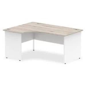 Trexus Radial Desk Left Hand Panel End Leg 1600800mm Grey OakWhite Ref