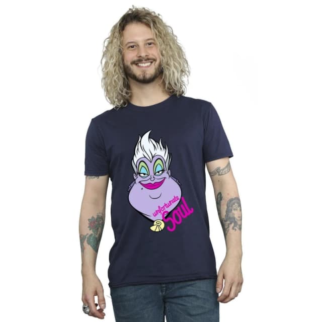 Disney Men Villains Ursula Unfortunate Soul T-Shirt in Navy Size: Small Navy S Male 5063283788398