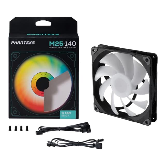 Phanteks M25 140mm D-RGB PWM High-Airflow Chassis Fan - Black