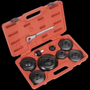 Sealey VS7007 9 Piece Oil Filter Cap Wrench Set For Commercial Vehicles