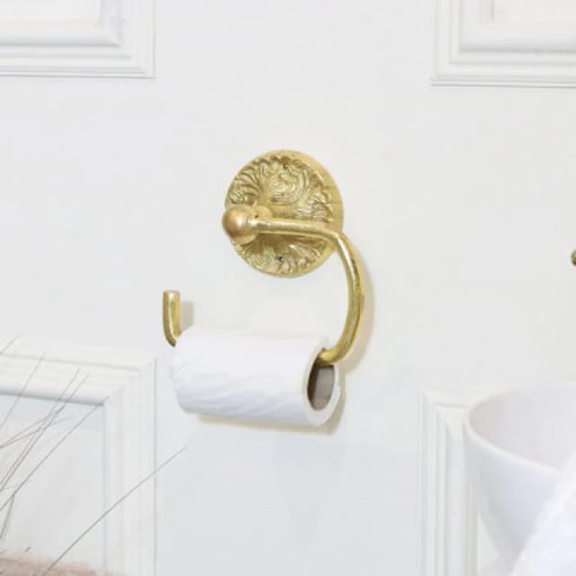 Melody Maison Luxe Gold Toilet Roll Holder 17cm X 16cm Gold