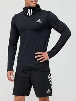 adidas Cold Ready Long Sleeve Hooded Top - Black Size M Men