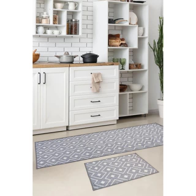 Homemaker Alma Runner and Mat Set Grey unisex 57x180cm