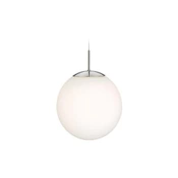 Firstlight - Globe - 1 Light Globe Ceiling Pendant Brushed Steel, Opal White Glass, E27