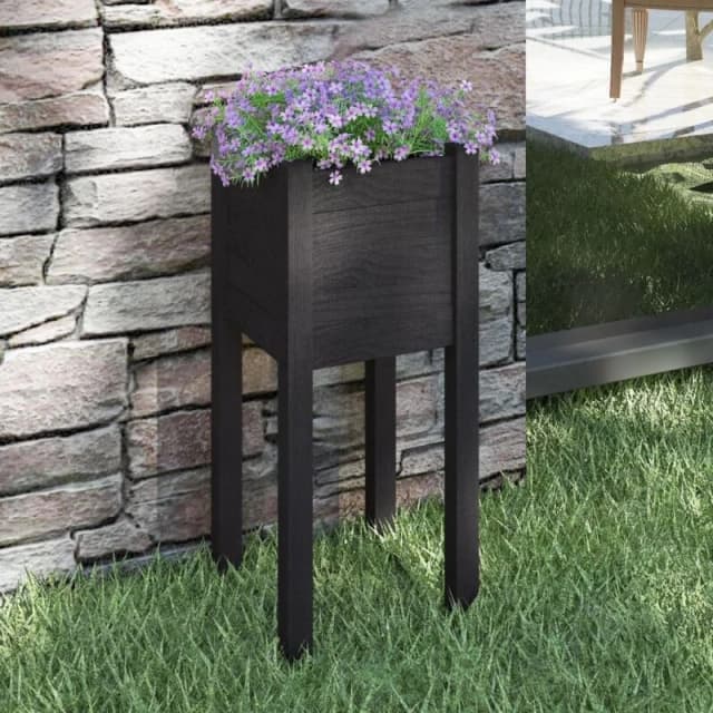 VIDAXL Garden Planter Black 31x31x70cm Solid Pinewood Vidaxl 8720286815182
