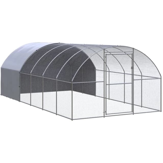 VIDAXL Outdoor Chicken Coop 3x6x2 m Galvanised Steel Vidaxl 8720286844977