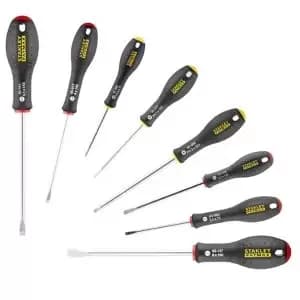 Stanley Fatmax 8 Piece Precision Slotted Screwdriver Set Black