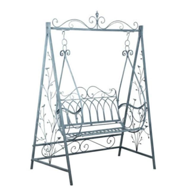 Minster Garden Swing Bench - Metal - L147 X W90 X H215cm - Grey